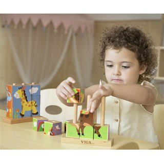 Stacking Cube Puzzle - Farm Animals - 9 pieces